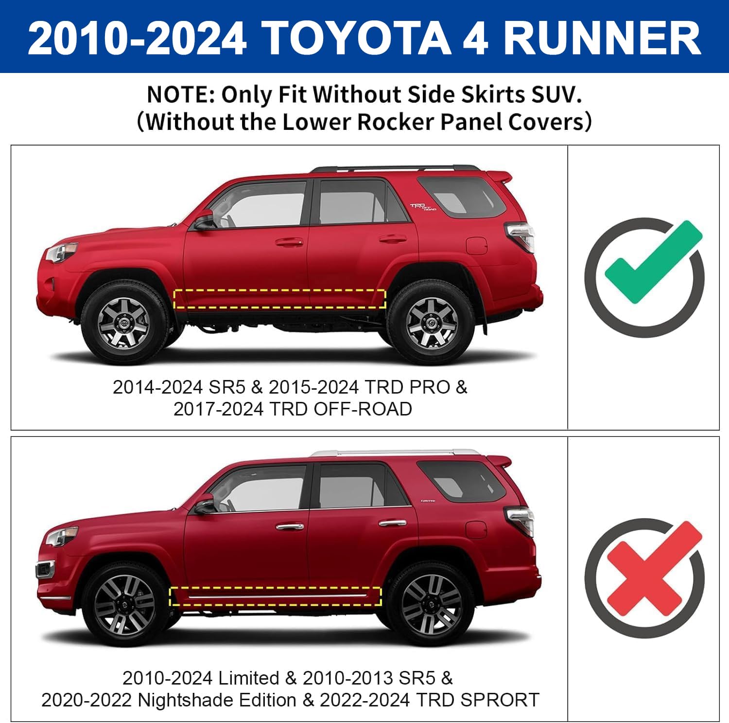 Amazon | OTHOWE ランニングボード 2010-2024 トヨタ 4ランナー